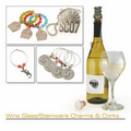 Wine Glass /Stemware Charms: Etched Soft Enamel